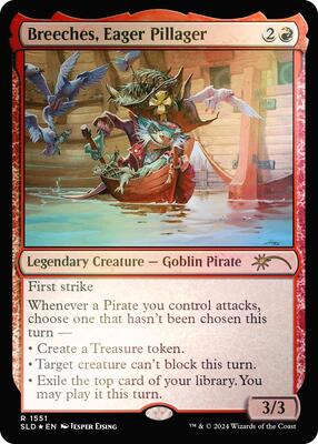 Breeches, Eager Pillager (Rainbow Foil) card from Secret Lair Drop Series