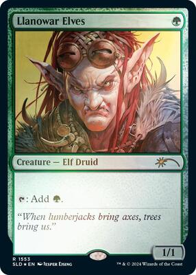 Llanowar Elves (1553) (Rainbow Foil) card from Secret Lair Drop Series