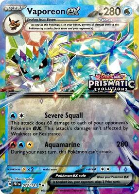 Vaporeon ex - 023/131 (Prismatic Evolutions Stamp) card from Miscellaneous Cards & Products