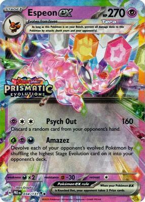 Espeon ex - 034/131 (Prismatic Evolutions Stamp) card from Miscellaneous Cards & Products