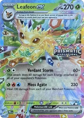 Leafeon ex - 006/131 (Prismatic Evolutions Stamp) card from Miscellaneous Cards & Products