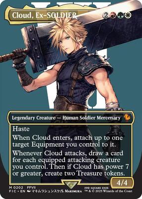 Cloud, Ex-SOLDIER (Borderless) card from Commander: FINAL FANTASY