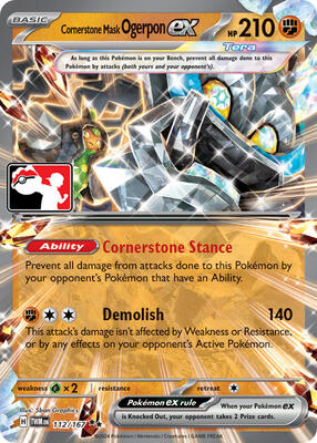 Cornerstone Mask Ogerpon ex - 112/167 card from Prize Pack Series Cards