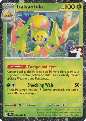 Galvantula - 002/064 (Cosmos Holo) card from Prize Pack Series Cards