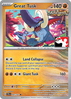 Great Tusk - 097/162 card from Prize Pack Series Cards
