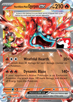Hearthflame Mask Ogerpon ex - 040/167 card from Prize Pack Series Cards