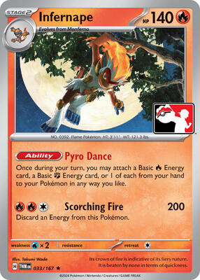 Infernape - 033/167 card from Prize Pack Series Cards