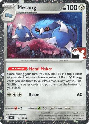 Metang - 114/162 (Cosmos Holo) card from Prize Pack Series Cards