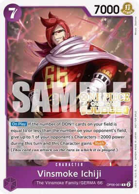 Vinsmoke Ichiji (Judge Pack Vol. 5) card from One Piece Promotion Cards
