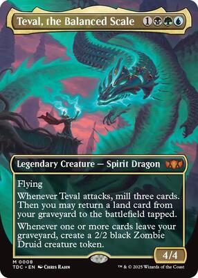 Teval, the Balanced Scale (Borderless) card from Commander: Tarkir: Dragonstorm