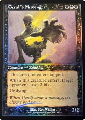 Geralf's Messenger (842) (Retro Frame) card from Secret Lair Drop Series