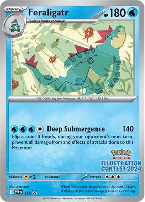 Feraligatr - 213 (Illustration Contest 2024) card from SV: Scarlet & Violet Promo Cards