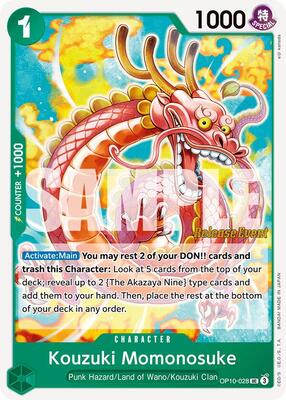 Kouzuki Momonosuke (028) card from Royal Blood Release Event Cards