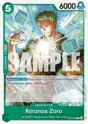 Roronoa Zoro (038) card from Royal Blood Release Event Cards