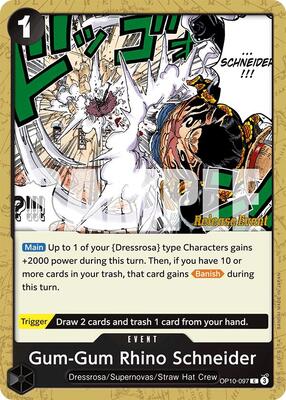 Gum-Gum Rhino Schneider card from Royal Blood Release Event Cards