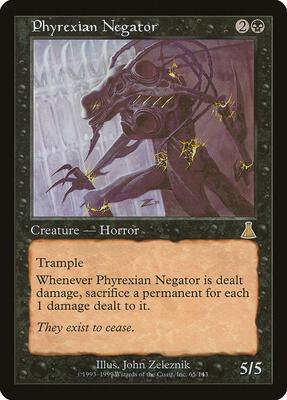 Phyrexian Negator card from Urza's Destiny