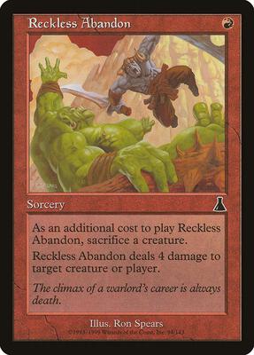 Reckless Abandon card from Urza's Destiny