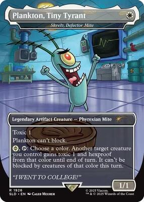 Plankton, Tiny Tyrant - Skrelv, Defector Mite card from Secret Lair Drop Series