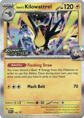Iono's Kilowattrel - 182 (Prerelease) card from SV: Scarlet & Violet Promo Cards