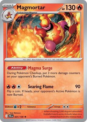 Magmortar card from SV09: Journey Together