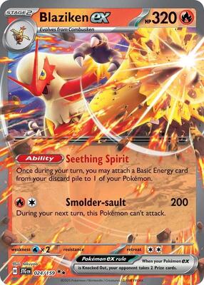 Blaziken ex card from SV09: Journey Together