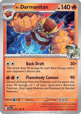 N's Darmanitan - 027/159 card from SV09: Journey Together