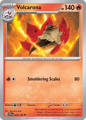 Volcarona card from SV09: Journey Together