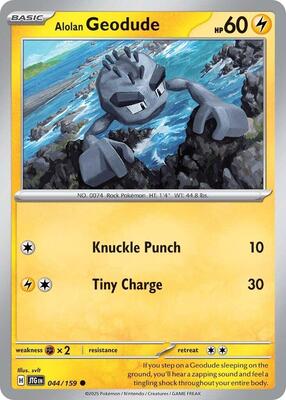 Alolan Geodude card from SV09: Journey Together