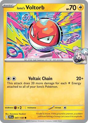 Iono's Voltorb card from SV09: Journey Together