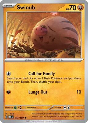 Swinub - 077/159 card from SV09: Journey Together