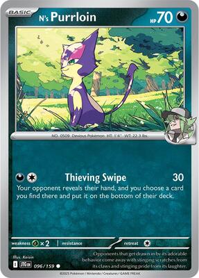 N's Purrloin card from SV09: Journey Together
