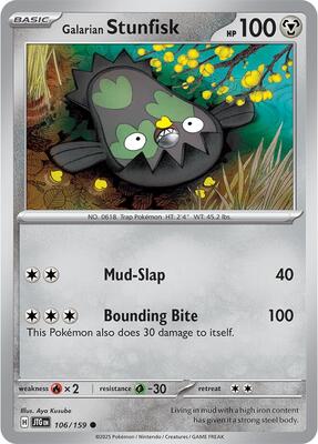 Galarian Stunfisk card from SV09: Journey Together