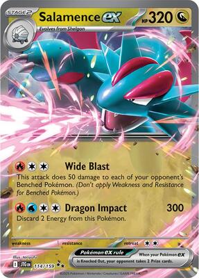 Salamence ex - 114/159 card from SV09: Journey Together