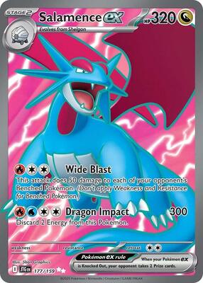 Salamence ex - 177/159 card from SV09: Journey Together