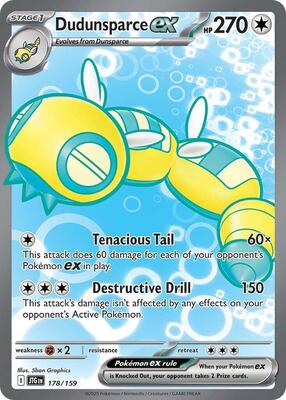 Dudunsparce ex - 178/159 card from SV09: Journey Together