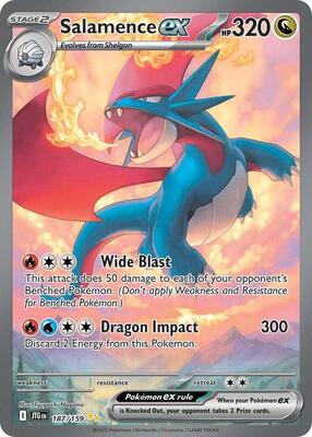 Salamence ex - 187/159 card from SV09: Journey Together