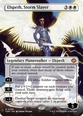 Elspeth, Storm Slayer (Borderless) card from Tarkir: Dragonstorm