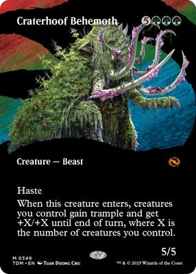 Craterhoof Behemoth (Borderless) card from Tarkir: Dragonstorm
