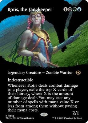 Kotis, the Fangkeeper (Borderless) card from Tarkir: Dragonstorm