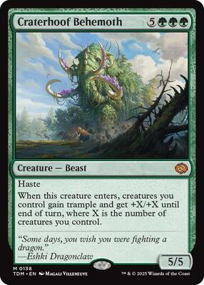 Craterhoof Behemoth card from Tarkir: Dragonstorm