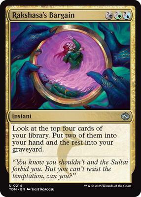 Rakshasa's Bargain card from Tarkir: Dragonstorm