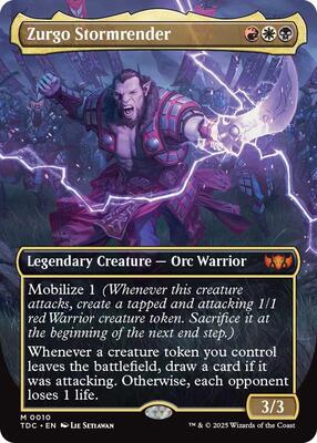 Zurgo Stormrender (Borderless) card from Commander: Tarkir: Dragonstorm
