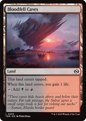 Bloodfell Caves card from Tarkir: Dragonstorm