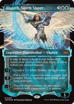 Elspeth, Storm Slayer (Showcase) card from Tarkir: Dragonstorm