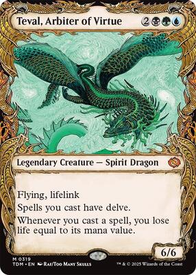 Teval, Arbiter of Virtue (Showcase) card from Tarkir: Dragonstorm