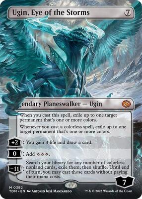 Ugin, Eye of the Storms (Borderless) card from Tarkir: Dragonstorm