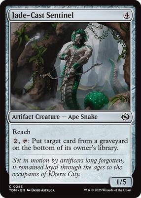 Jade-Cast Sentinel card from Tarkir: Dragonstorm