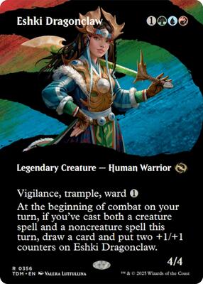 Eshki Dragonclaw (Borderless) card from Tarkir: Dragonstorm