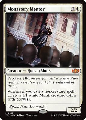 Monastery Mentor card from Commander: Tarkir: Dragonstorm