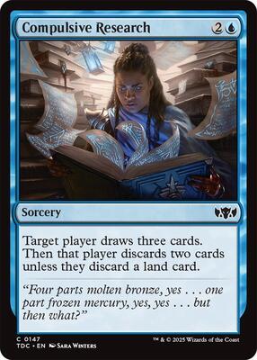Compulsive Research card from Commander: Tarkir: Dragonstorm